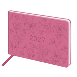 Еженедельник датированный 2027, МАЛЫЙ ФОРМАТ, 105х160 мм, А6, BRAUBERG "Imprint", тиснение, розовый, 118159 - фото 10125113
