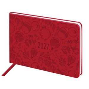 Еженедельник датированный 2027, МАЛЫЙ ФОРМАТ, 105х160 мм, А6, BRAUBERG "Imprint", тиснение, красный, 118160 - фото 10125120