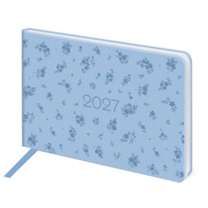 Еженедельник датированный 2027, МАЛЫЙ ФОРМАТ, 105х160 мм, А6, BRAUBERG "Imprint", тиснение, голубой, 118161 - фото 10125122