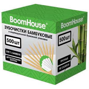 Зубочистки бамбуковые 500 шт. в индивидуальной бумажной упаковке, BOOMHOUSE (БУМХАУС), 701953 - фото 10190454