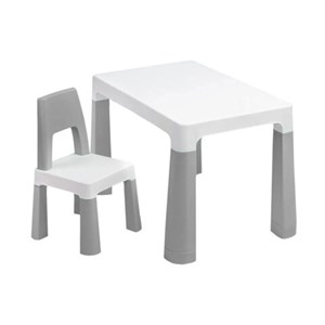 Стол детский + стул BRABIX KIDS CS-003, 2-7 лет, пластик белый + серый, 533292 - фото 10429786