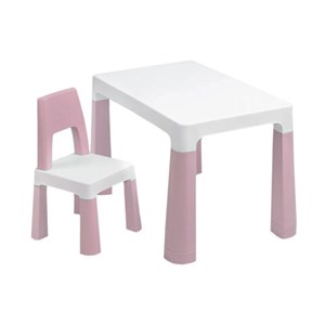 Стол детский + стул BRABIX KIDS CS-003, 2-7 лет, пластик белый + розовый, 533291 - фото 10429787