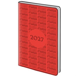 Ежедневник датированный 2027, А5, 138х213 мм, BRAUBERG "Aura", под кожу, гибкий, красный, 117929 - фото 10456901