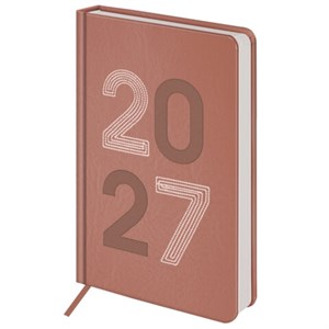 Ежедневник датированный 2027, А5, 138х213 мм, BRAUBERG "Scripted", под кожу, вышивка, розовая пудра, 118001 - фото 10457208