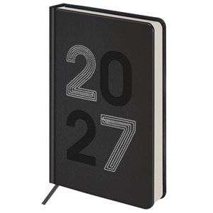 Ежедневник датированный 2027, А5, 138х213 мм, BRAUBERG "Scripted", под кожу, вышивка, черный, 118025 - фото 10457218