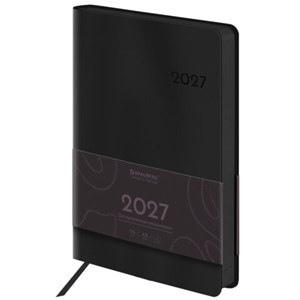 Ежедневник датированный 2027, А5, 138х213 мм, BRAUBERG "Flexi", под кожу, гибкий, темно-коричневый, 118222 - фото 10457463