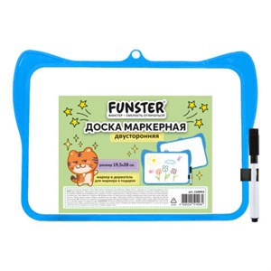 Доска маркерная двусторонняя 19,5x28 см, с маркером, в клетку/белая, фигурная рамка, FUNSTER (ФАНСТЕР), 238992 - фото 10457680