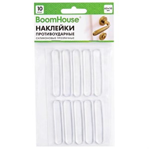 Противоударные силиконовые наклейки 63х10 мм, КОМПЛЕКТ 10 шт., BOOMHOUSE (БУМХАУС), 701836 - фото 10544310