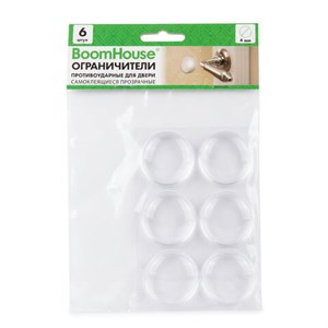 Ограничитель для двери противоударный, d=4 см, КОМПЛЕКТ 6 шт., BOOMHOUSE (БУМХАУС), 701837 - фото 10544311