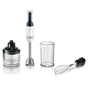Блендер погружной BOSCH MSM4W421, 800 Вт, 1 скорость, 3 насадки, стакан, белый - фото 10604876