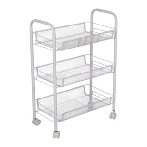 Этажерка (тележка) BOOMHOUSE (БУМХАУС) RC-003 3 яруса, на колесах, В62,5хШ42,5хГ25,5 см, металл, белая, 701456 - фото 10604909