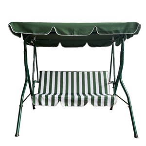 Качели садовые NOSTRESS (НОСТРЕСС) COMFORT SC-003, 3 места, Ш170хГ110хВ153 см, мягкое сиденье, зеленый/белый, 680051 - фото 10707116