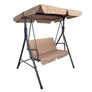 Качели садовые NOSTRESS (НОСТРЕСС) RELAX SC-001, 2 места, Ш140хГ110хВ153 см, мягкое сиденье, бежевый, 680053 - фото 10707118