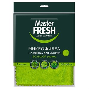 Тряпка для мытья пола из микрофибры, 50х60 см, зеленая, Master FRESH - фото 10724254