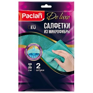 Салфетки из МИКРОФИБРЫ универсальные, 30х30 см, КОМПЛЕКТ 2 шт., 240 г/м2, PACLAN, 410310 - фото 10826667