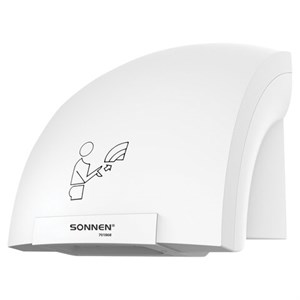 Сушилка для рук SONNEN HSD-A905, 1200 Вт, 30 м/с, IPX1, пластик, белая, 701868 - фото 10875362