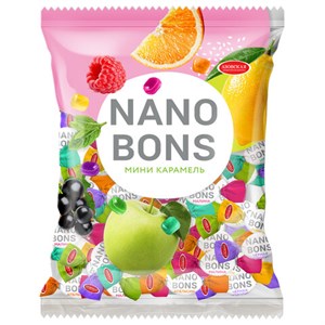Карамель леденцовая АЗОВСКАЯ "Nanobons" ассорти (малина, яблоко, мята, лимон), 1000 г, М270 - фото 10891953