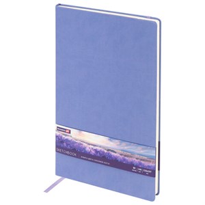 Скетчбук, слоновая кость 140 г/м2 210х297 мм, 80 л., КОЖЗАМ, резинка, BRAUBERG ART CLASSIC, пастель сиреневый, 116883 - фото 11363243