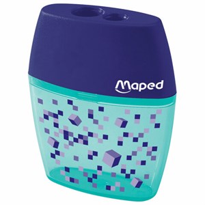 Точилка с контейнером MAPED (Франция) "Pixel Party", 2 отверстия, яркий цвет корпуса, 035023 - фото 11364280