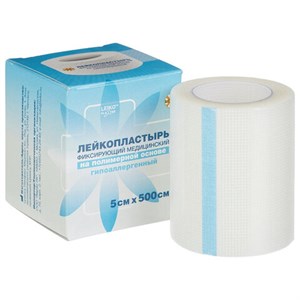 Лейкопластырь рулонный 5х500 см, LEIKO, полимерная основа, картонная коробка, 531020 - фото 11365606