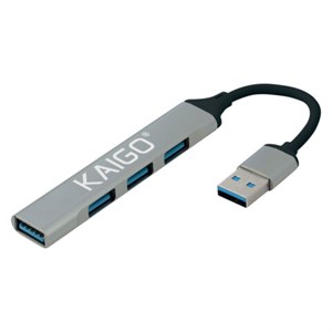 Хаб-разветвитель KG-088, USB-A 3.2, высокоскоростной, 4 в 1, 1 х USB-A 3.2, 3 x USB-A 2.0, 60 мм, серый, KAIGO (КАЙГО), 355062 - фото 11395355