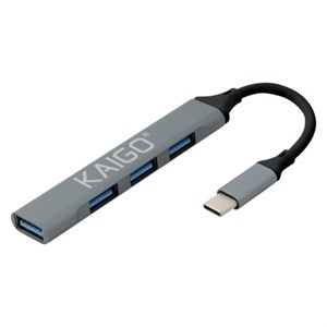 Хаб-разветвитель KG-088A, Type-C 3.2, высокоскоростной, 4 в 1, 1 х USB-A 3.2, 3 x USB-A 2.0, 60 мм, серый, KAIGO (КАЙГО), 355063 - фото 11395357