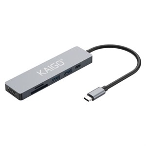 USB-хаб KG-153A, Type-C 3.2, в/с, 6 в 1, 1хUSB-A 3.2, 1xUSB-A 2.0, 2xSD/TF 2.0, 1xHDMI,1xType-C PD 3.0, 150 мм, серый, KAIGO (КАЙГО), 355068 - фото 11395367