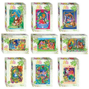 Пазл картонный 54 элемента, "Любимые сказки", АССОРТИ, поле 18х13,5 см, STEP PUZZLE - фото 11425555