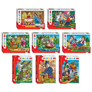 Пазл картонный 80 элементов, "Любимые герои", АССОРТИ, поле 23х16,5 см, STEP PUZZLE - фото 11425563