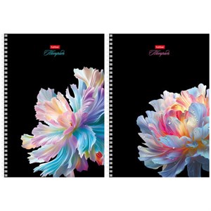 Тетрадь А4, 96 л., HATBER, гребень, клетка, soft-touch ламинация, 3D-лак, "Хрупкие лепестки" (микс), 096199, 96Т4лолВ1гр - фото 12242387
