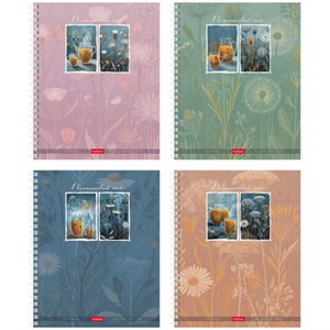 Тетрадь А5, 48 л., HATBER, гребень, клетка, soft-touch ламинация, "Ромашковый чай" (микс в спайке), 096230, 48Т5лВ1гр - фото 12242427