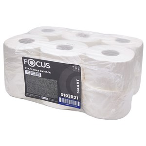 Бумага туалетная 200м, FOCUS SMART (Система Т2), 1-сл, белая, КОМПЛЕКТ 12 рулонов, 50204097 - фото 12681933