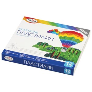 Пластилин классический ГАММА "Классический", 12 цветов, 240 г, со стеком, картонная упаковка, 281033 - фото 1297031