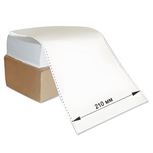 Бумага с неотрывной перфорацией, 210х305 мм (12"), 1600 листов, плотность 65 г/м2, белизна 98% - фото 1300899