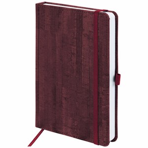Ежедневник недатированный А5 (138x213 мм) BRAUBERG "Wood", кожзам, резинка, 136 л., бордовый, 111675 - фото 1303868