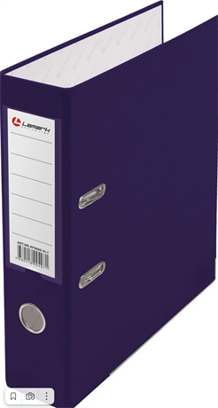 Папка-регистратор Lamark  80 мм фиолетовый, металлический уголок - фото 1704418