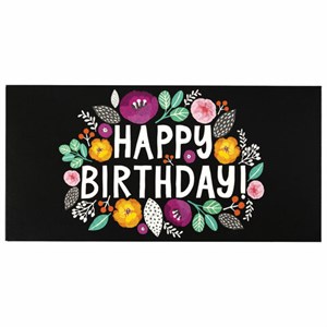 Конверт для денег "HAPPY BIRTHDAY!", Цветы, 166х82 мм, выборочный лак, ЗОЛОТАЯ СКАЗКА, 113748 - фото 2563408