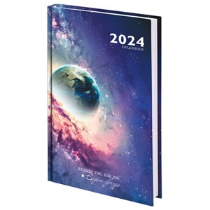 Ежедневник датированный 2024 145х215 мм, А5, STAFF, ламинированная обложка, "Space", 115140 - фото 2569409