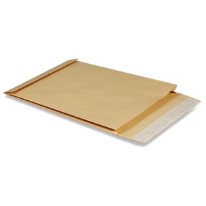 Конверт-пакет В4 объемный (250х353х40 мм), до 300 листов, крафт-бумага, отрывная полоса, 391157 - фото 2569914