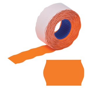 Этикет-лента 26х12 мм, волна, оранжевая, комплект 5 рулонов по 800 шт., BRAUBERG, 123578 - фото 2570819