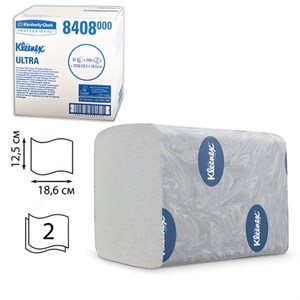 Бумага туалетная KIMBERLY-CLARK Kleenex, комплект 36 шт., Ultra, листовая, 200 л., 18,6х12,5 см, 2-слойная, диспенсер 601545, 8408 - фото 2571972
