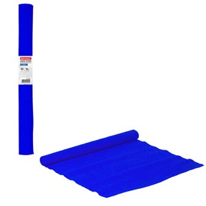 Бумага гофрированная/креповая, 32 г/м2, 50х250 см, синяя, в рулоне, BRAUBERG, 126535 - фото 2572323