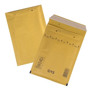 Конверт-пакеты с прослойкой из пузырчатой пленки (170х225 мм), крафт-бумага, отрывная полоса, КОМПЛЕКТ 100 шт., С/0-G - фото 2573610
