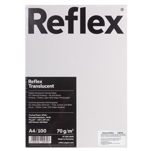 Калька REFLEX А4, 70 г/м, 100 листов, Германия, белая, R17118 - фото 2575327
