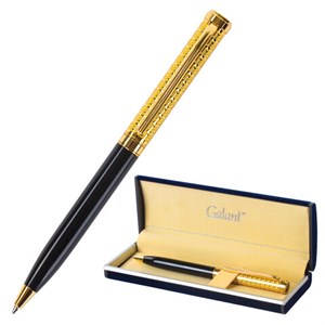 Ручка подарочная шариковая GALANT "Empire Gold", корпус черный с золотистым, золотистые детали, пишущий узел 0,7 мм, синяя, 140960 - фото 2577387