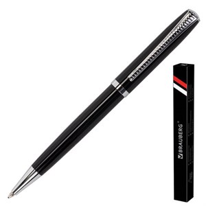 Ручка подарочная шариковая BRAUBERG "Cayman Black", корпус черный, узел 1 мм, линия письма 0,7 мм, синяя, 141410 - фото 2577917