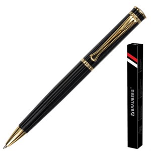 Ручка подарочная шариковая BRAUBERG "Perfect Black", корпус черный, узел 1 мм, линия письма 0,7 мм, синяя, 141416 - фото 2577951