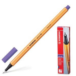 Ручка капиллярная (линер) STABILO "Point", ФИОЛЕТОВАЯ, корпус оранжевый, линия письма 0,4 мм, 88/55 - фото 2578360