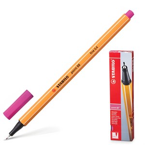 Ручка капиллярная (линер) STABILO "Point", РОЗОВАЯ, корпус оранжевый, линия письма 0,4 мм, 88/56 - фото 2578375