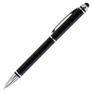 Ручка-стилус SONNEN для смартфонов/планшетов, СИНЯЯ, корпус черный, серебристые детали, линия письма 1 мм, 141589 - фото 2578417
